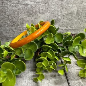 Vintage Bakelite Bangle Bracelet Rounded edge Butterscotch